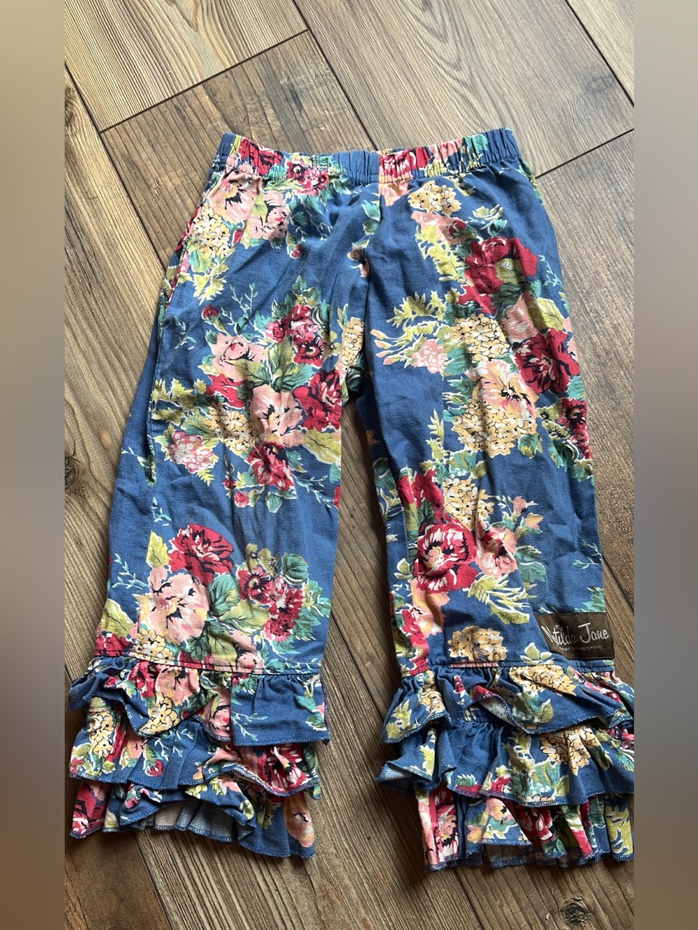 Matilda Jane linen/cotton bell floral pants 4T